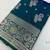 Sea green soft silk blend saree with zari weaving meenakari design