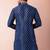 navy blue  kurta dhoti  set for men with embroidered work