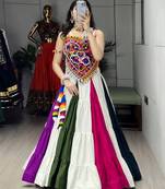 MULTI COLOR RAYON EMBROIDERY NAVRATRI CHANIYA CHOLI- full stitched free size
