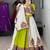 GREEN WHITE RAYON COTTON EMBROIDERY NAVRATRI TOP CHANIYA CHOLI- full stitched free size
