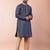 navy blue dupion kurta pyjama set for men with solid design
