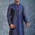 navy blue  kurta dhoti  set for men with embroidered work