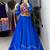 BLUE RAYON COTTON EMBROIDERY  SEMI STICHED NAVRATRI  TOP CHANIYA CHOLI