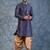 navy blue  kurta dhoti  set for men with embroidered work