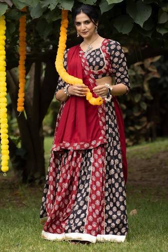 MULTI COLOR RAYON COTTON EMBROIDERY NAVRATRI TOP CHANIYA CHOLI- full stitched free size