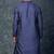 navy blue  kurta dhoti  set for men with embroidered work
