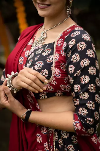 MULTI COLOR RAYON COTTON EMBROIDERY NAVRATRI TOP CHANIYA CHOLI- full stitched free size
