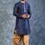navy blue  kurta dhoti  set for men with embroidered work