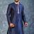 navy blue  kurta dhoti  set for men with embroidered work