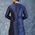 navy blue  kurta dhoti  set for men with embroidered work