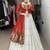 RED AND WHITE RAYON COTTON EMBROIDERY  SEMI STICHED NAVRATRI  TOP CHANIYA CHOLI