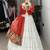 RED AND WHITE RAYON COTTON EMBROIDERY  SEMI STICHED NAVRATRI  TOP CHANIYA CHOLI