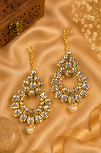 Diya Floral Premium Kundan Earrings