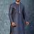 navy blue  kurta dhoti  set for men with embroidered work