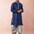 navy blue  kurta dhoti  set for men with embroidered work