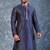 navy blue  kurta dhoti  set for men with embroidered work