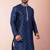navy blue  kurta dhoti  set for men with embroidered work