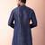navy blue dupion kurta pyjama set for men with solid design