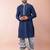 navy blue  kurta dhoti  set for men with embroidered work