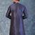 navy blue  kurta dhoti  set for men with embroidered work
