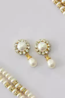 Real Pearls Double String Pearls Set 