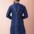 navy blue  kurta dhoti  set for men with embroidered work