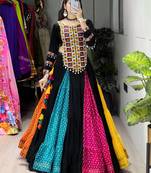 MULTICOLOR RAYON COTTON EMBROIDERY NAVRATRI CHANIYA CHOLI- full stitched free size