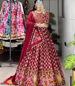 MULTICOLOR  RAYON COTTON EMBROIDERY  SEMI STICHED NAVRATRI CHANIYA CHOLI