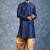 navy blue  kurta dhoti  set for men with embroidered work
