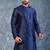 navy blue  kurta dhoti  set for men with embroidered work