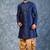 navy blue  kurta dhoti  set for men with embroidered work