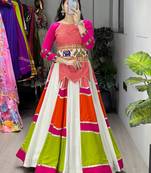 MULTICOLOR RAYON COTTON EMBROIDERY NAVRATRI CHANIYA CHOLI- full stitched free size