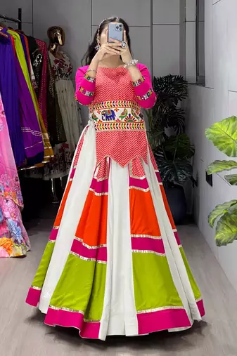 MULTICOLOR RAYON COTTON EMBROIDERY NAVRATRI CHANIYA CHOLI- full stitched free size