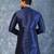 navy blue  kurta dhoti  set for men with embroidered work