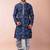 navy blue  kurta dhoti  set for men with embroidered work
