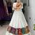 WHITE RAYON COTTON EMBROIDERY  SEMI STICHED NAVRATRI CHANIYA CHOLI