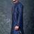 navy blue  kurta dhoti  set for men with embroidered work