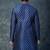 navy blue  kurta dhoti  set for men with embroidered work