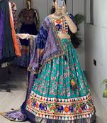 FIROZI SILK EMBROIDERY NAVRATRI CHANIYA CHOLI- full stitched free size