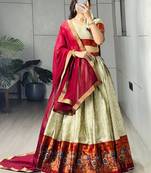 MULTI COLOR  SILK EMBROIDERY  SEMI STICHED NAVRATRI CHANIYA CHOLI