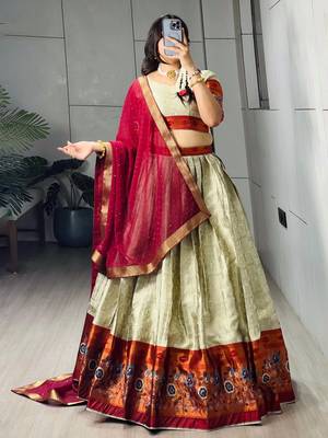 MULTI COLOR  SILK EMBROIDERY  SEMI STICHED NAVRATRI CHANIYA CHOLI 3
