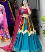 MULTI COLOR SILK EMBROIDERY NAVRATRI CHANIYA CHOLI- full stitched free size