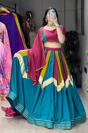 MULTI COLOR SILK EMBROIDERY NAVRATRI CHANIYA CHOLI- full stitched free size