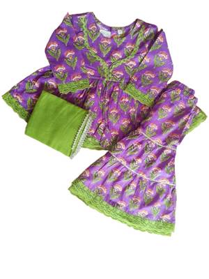 Lavender floral kurta sharara set 2