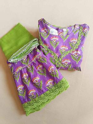 Lavender floral kurta sharara set 3