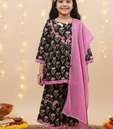 Black floral kurta sharara set