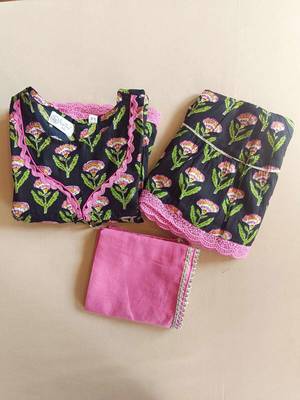 Black floral kurta sharara set 3