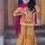 Yellow screen print kurta sharara