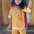 Yellow screen print kurta sharara