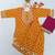 Yellow screen print kurta sharara